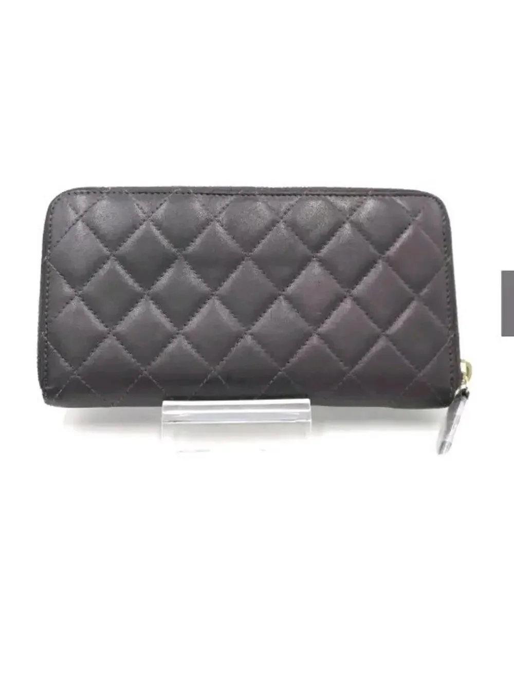 CHANEL Matelasse Long Wallet Lambskin Purple